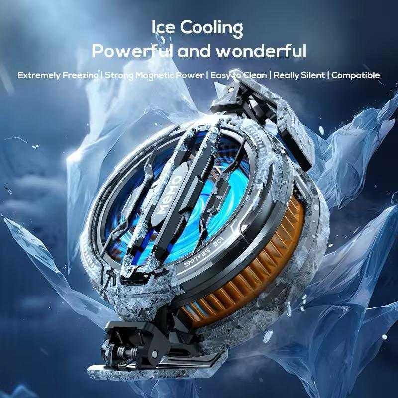 Magnetic Phone Cooler Fan Case Yellow 68G Gaming | Fast Cooling Mobile Phone Cooler for PUBG & Mobile Gaming