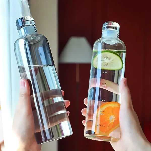 500ml Transparent Timeline Bottle – Motivational Water Bottle with Time Markers